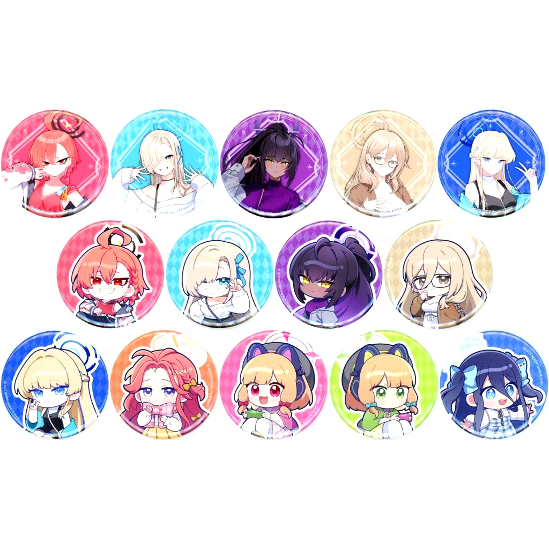 Set of 14 Blue Archive x SMILE BASE CAFE Autumn Code Random Button Autumn Outfit Ver. [USED]