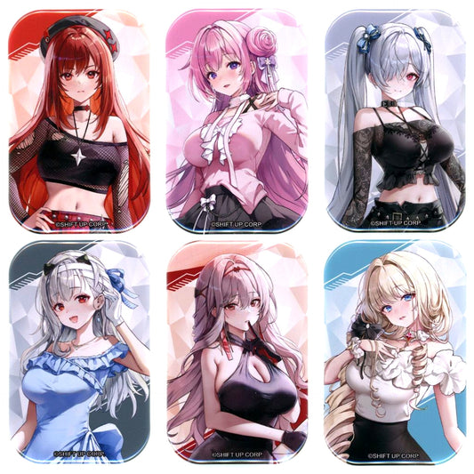 Set of 6 All Characters Goddess of Victory Nikke x Lawson Campaign Square Button Loppi HMV Limited [USED]