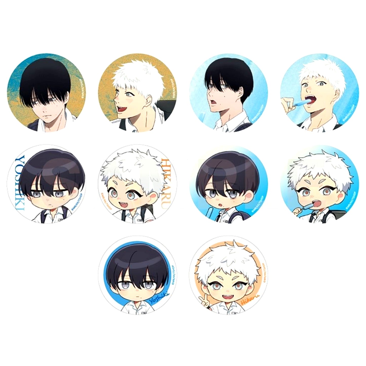 Set of 10 The Summer Hikaru Died TV Anime Trading Button Going to and from School Series [USED]