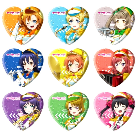 Set of 9 Love Live! Heart Button 01. Parade Ver. Illustration [USED]