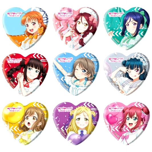 Set of 9 Love Live! Sunshine!! Heart Button 02. Parade Ver. Illustration [USED]