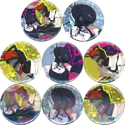 Set of 8 Chainsaw Man The Movie: Reze Arc x Village Vanguard Character Button Collection [USED]