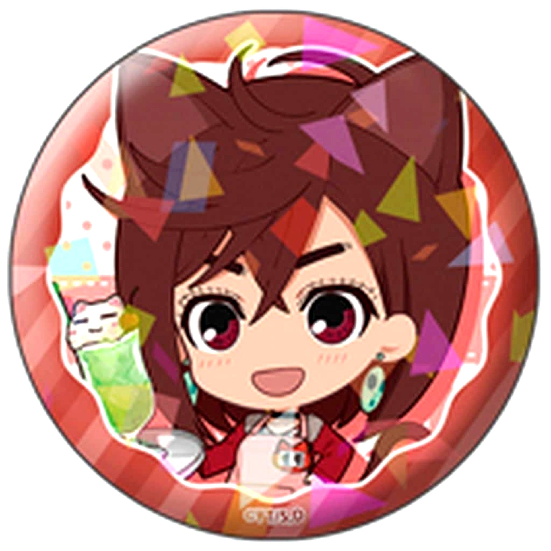 Dandadan Momo Ayase aka Momo Hologram Puchichoko Trading Button Cat Cafe [USED]