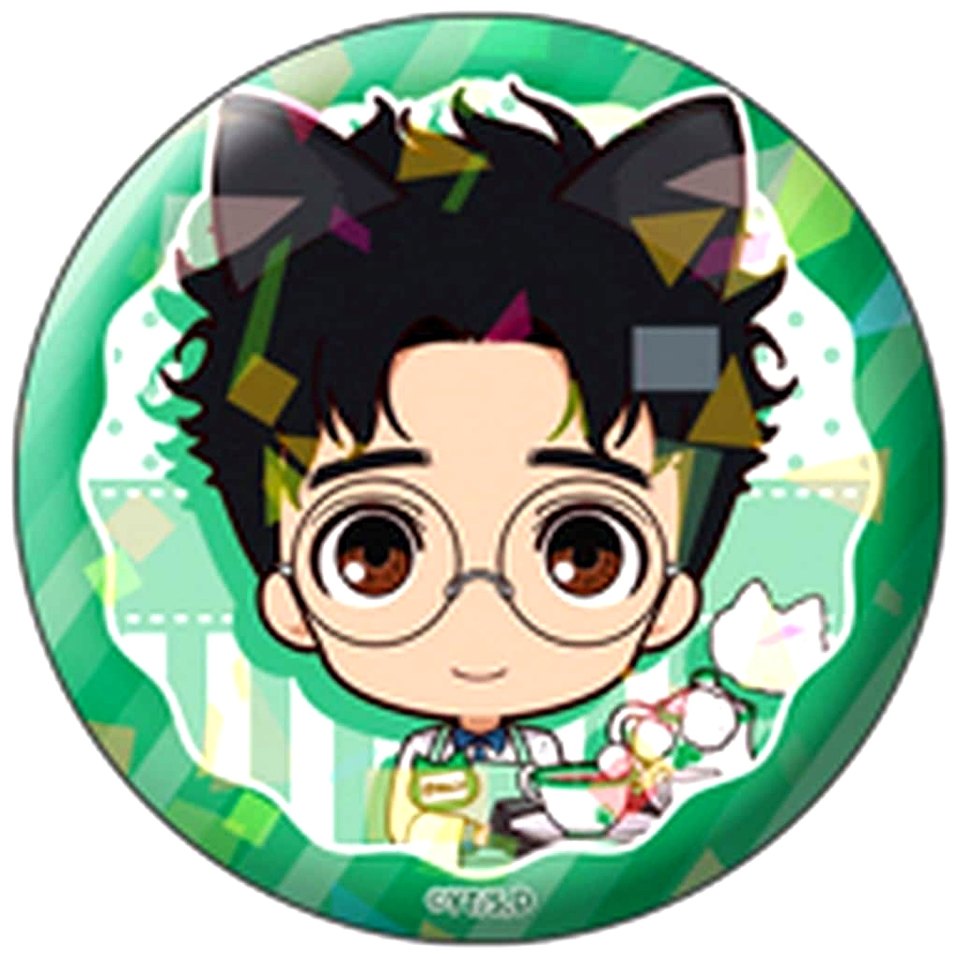 Dandadan Ken Takakura Okarun Hologram Puchichoko Trading Button Cat Cafe [USED]