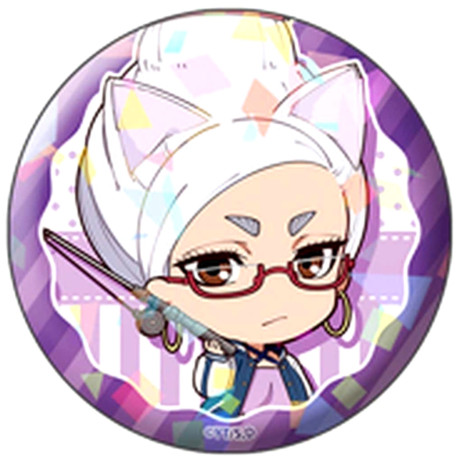 Dandadan Seiko Ayase Holographic Puchichoko Trading Button Cat Cafe [USED]