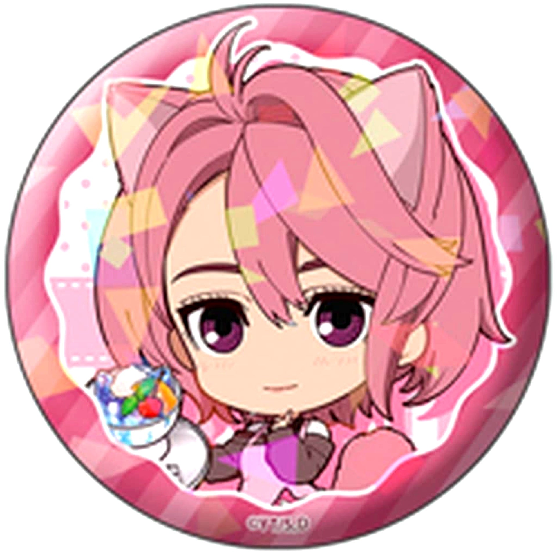Dandadan Aira Shiratori aka Aira Hologram Puchichoko Trading Button Cat Cafe [USED]