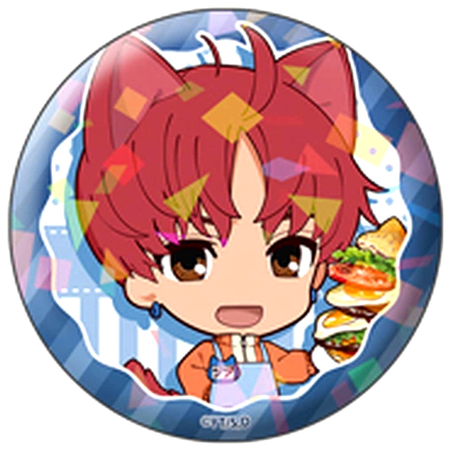 Dandadan Jin Enjoji Jiji Holographic Puchichoko Trading Button Cat Cafe [USED]