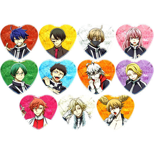 Set of 11 Tougen Anki Trading Heart Shaped Button [USED]