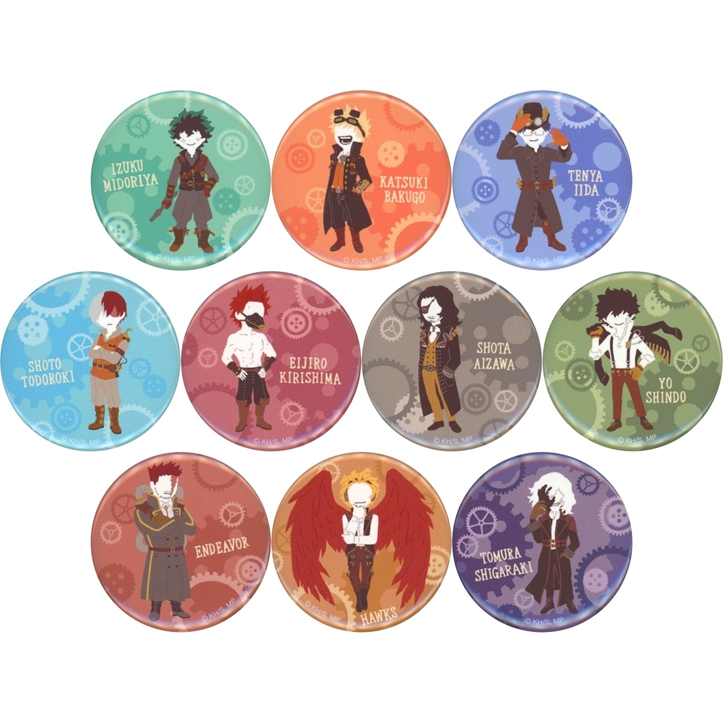 Set of 10 My Hero Academia Button Collection Yuru Palette [USED]