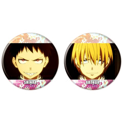 Shinra Kusakabe and Arthur Boyle Fire Force Season 3 Aurora Button Set of 2 [USED]