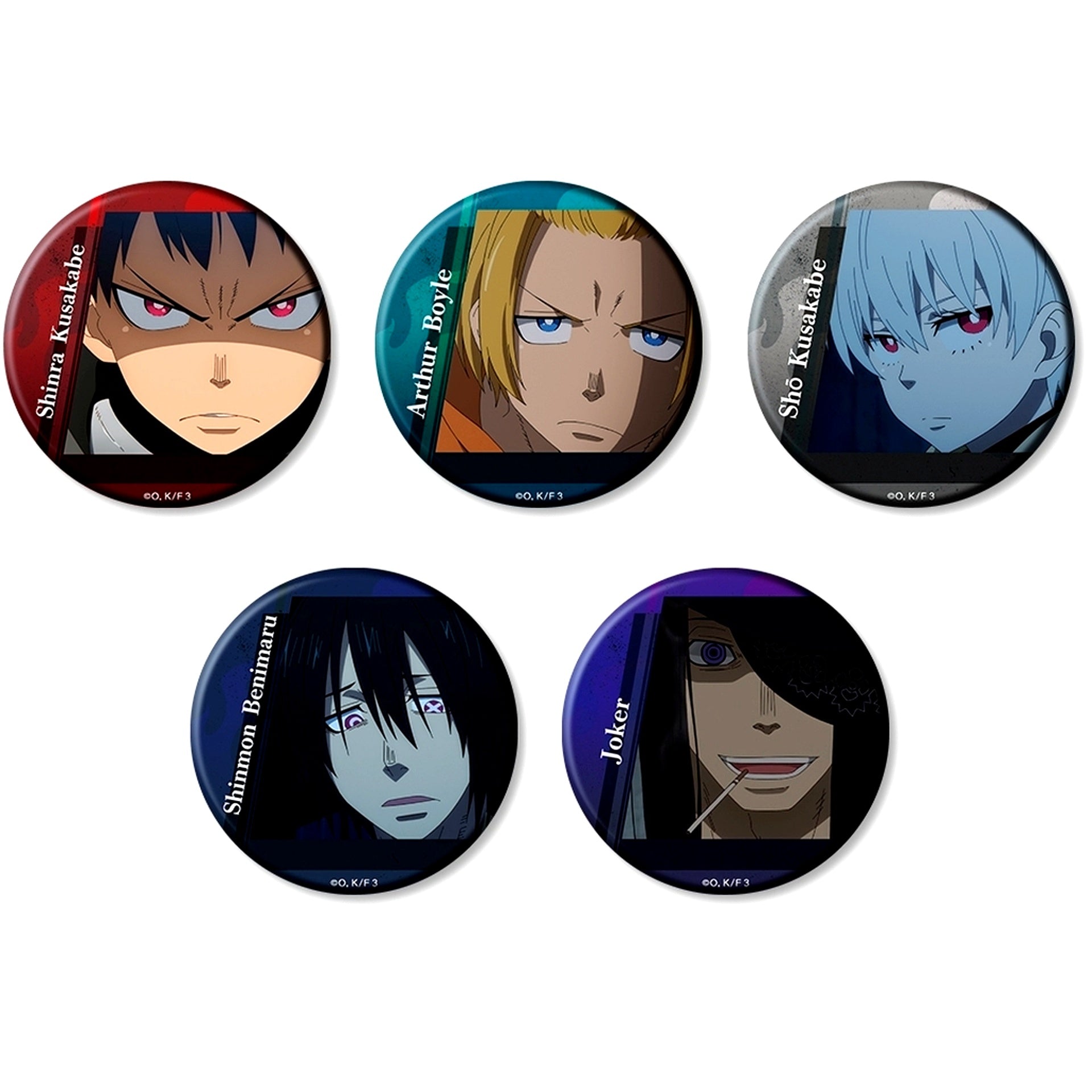 Set of 5 Fire Force Season 3 Trading Button [USED]