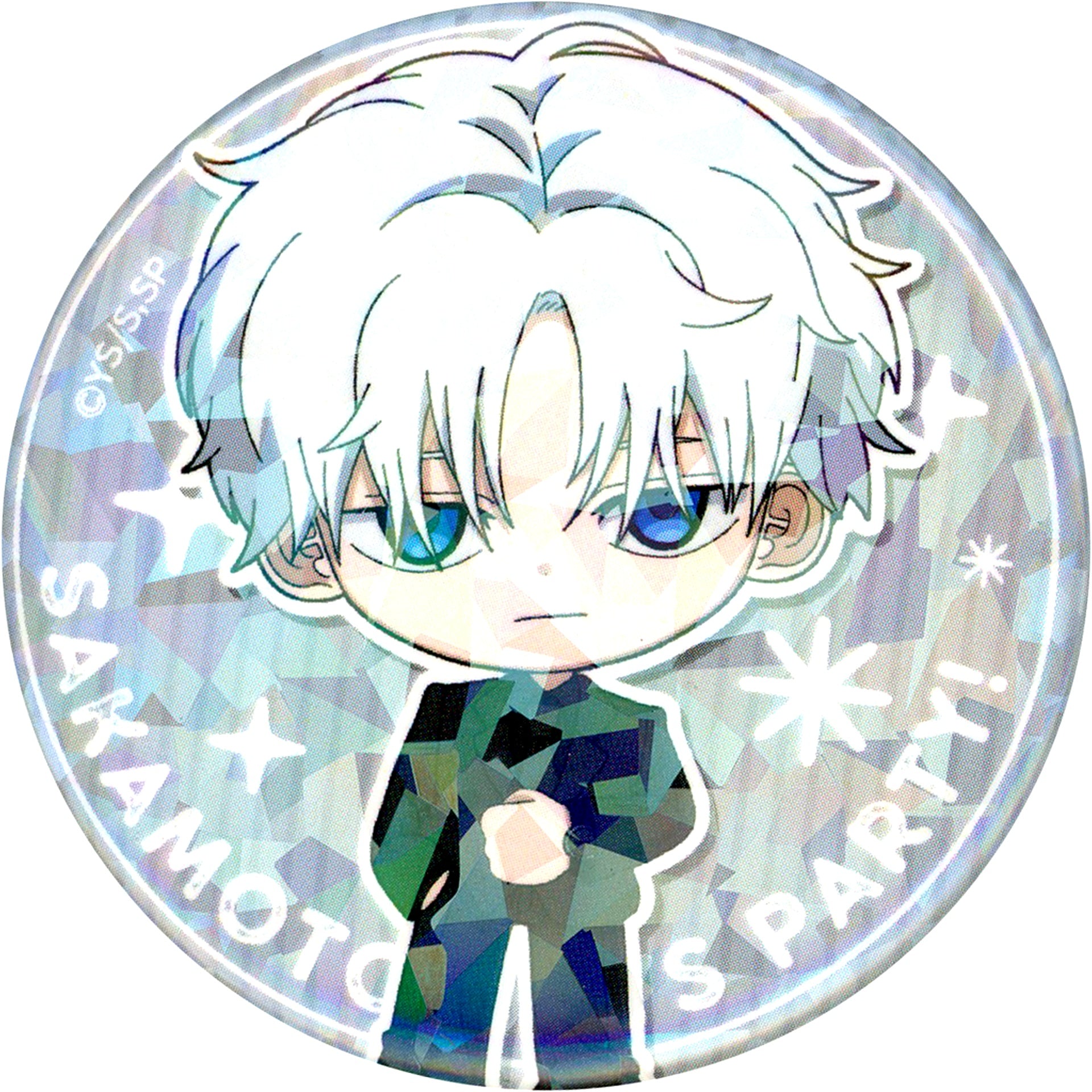 X Slur Sakamoto Days Trading Hologram Button PARTY Ver. [USED]