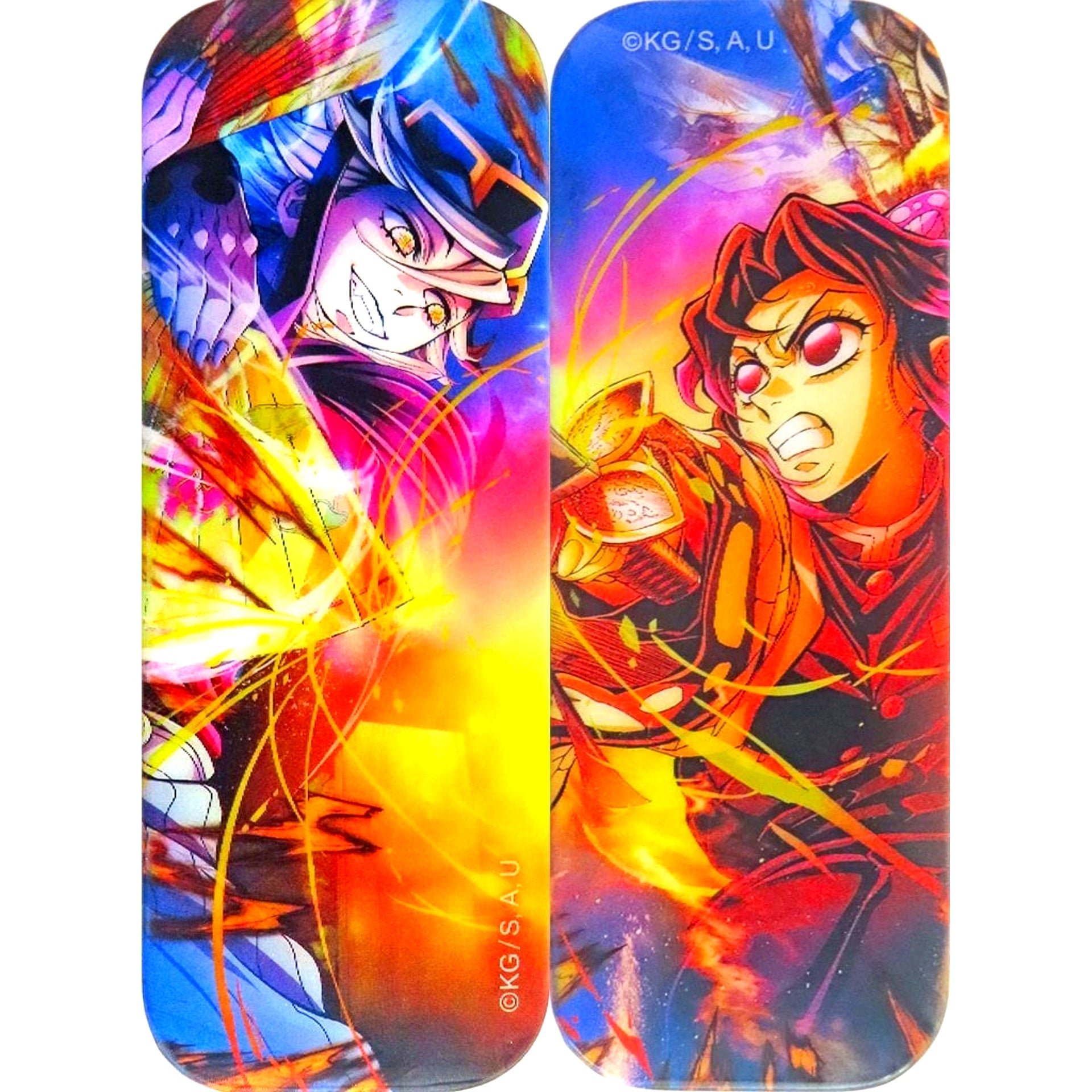 Set of 2 Demon Slayer Infinity Castle Arc Chapter 1 Akaza Returns Vol. 4 Key Visual WEBSHOP Kuji Shinobu vs Doma Lenticular Long Button C Prize [USED]