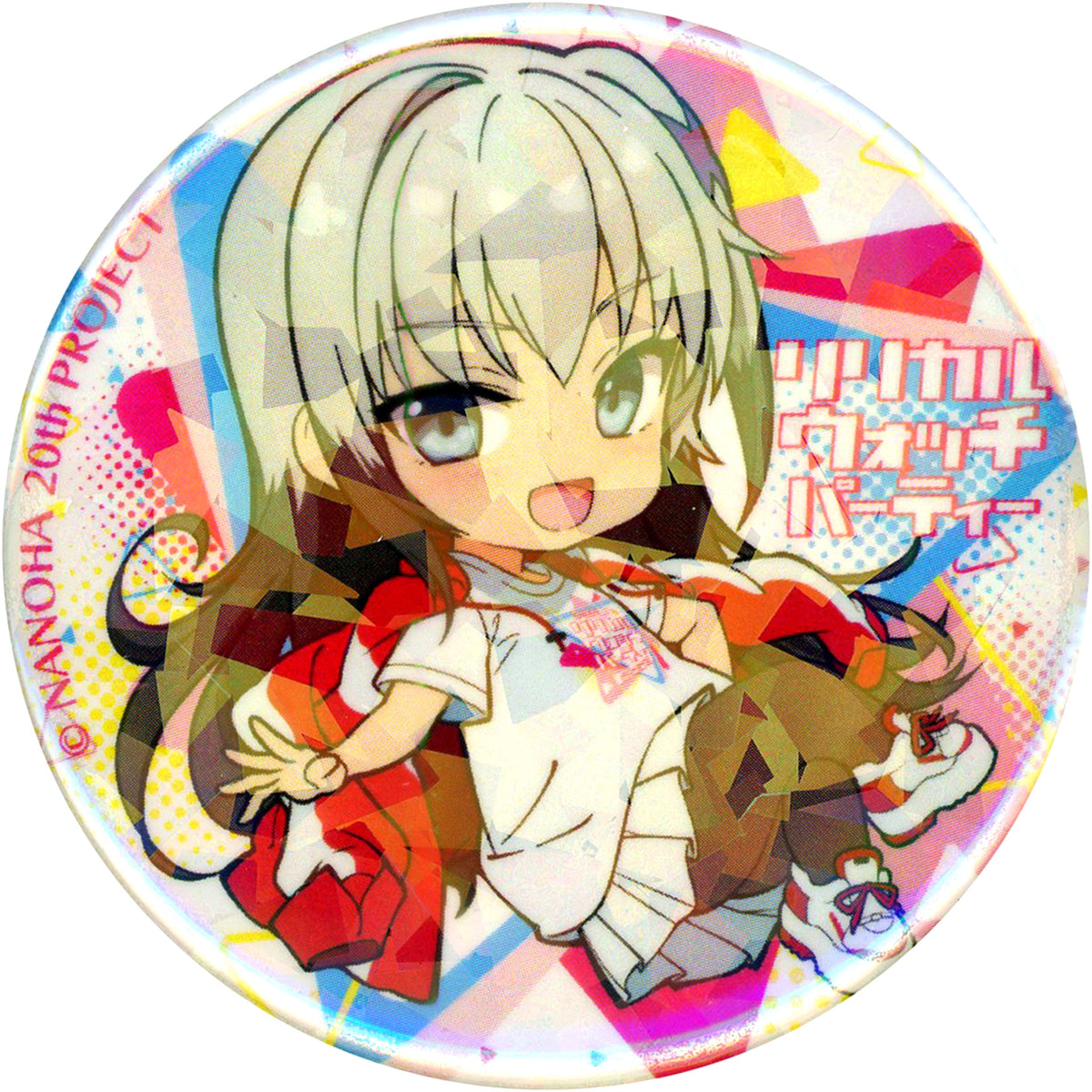 Lord Dearch Magical Girl Lyrical Nanoha Random Hologram Button 20th Anniversary Fan Party Lyrical Watch Party RED & WHITE [USED]