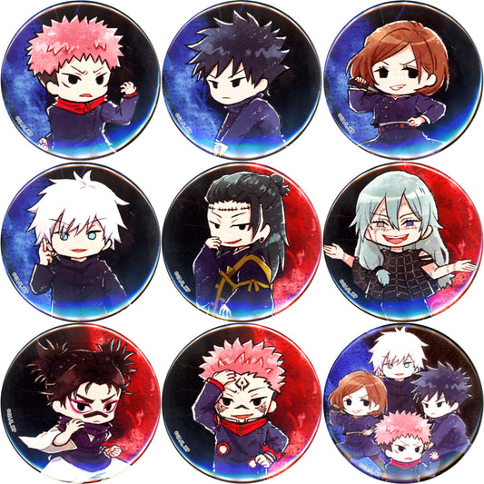 Set of 9 Jujutsu Kaisen Trading Button with Rare 04 GraffArt Sketch Illustration [USED]
