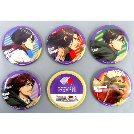 Group Attack on Titan Tokyo 2025 World Athletics Championships Button Set of 6 [USED]