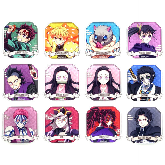 Set of 12 Demon Slayer Acrylic Badge Collection A BOX [USED]