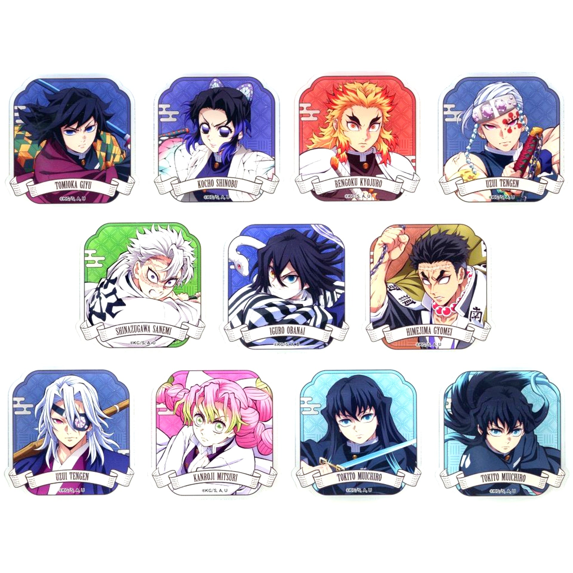 Set of 11 Demon Slayer Acrylic Badge Collection B BOX [USED]