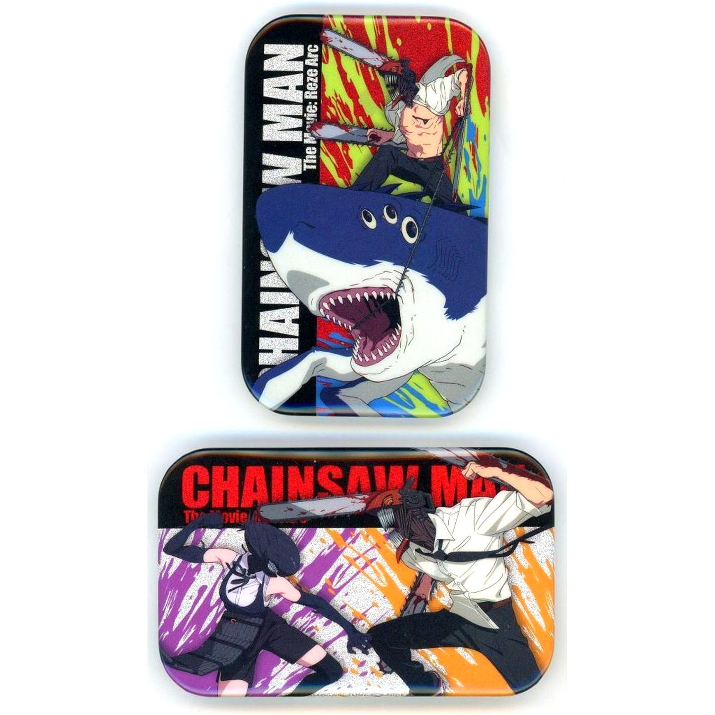 Set of 2 Chainsaw Man & Beam Chainsaw Man & Bomb Chainsaw Man The Movie Reze Arc Theater Goods Button [USED]