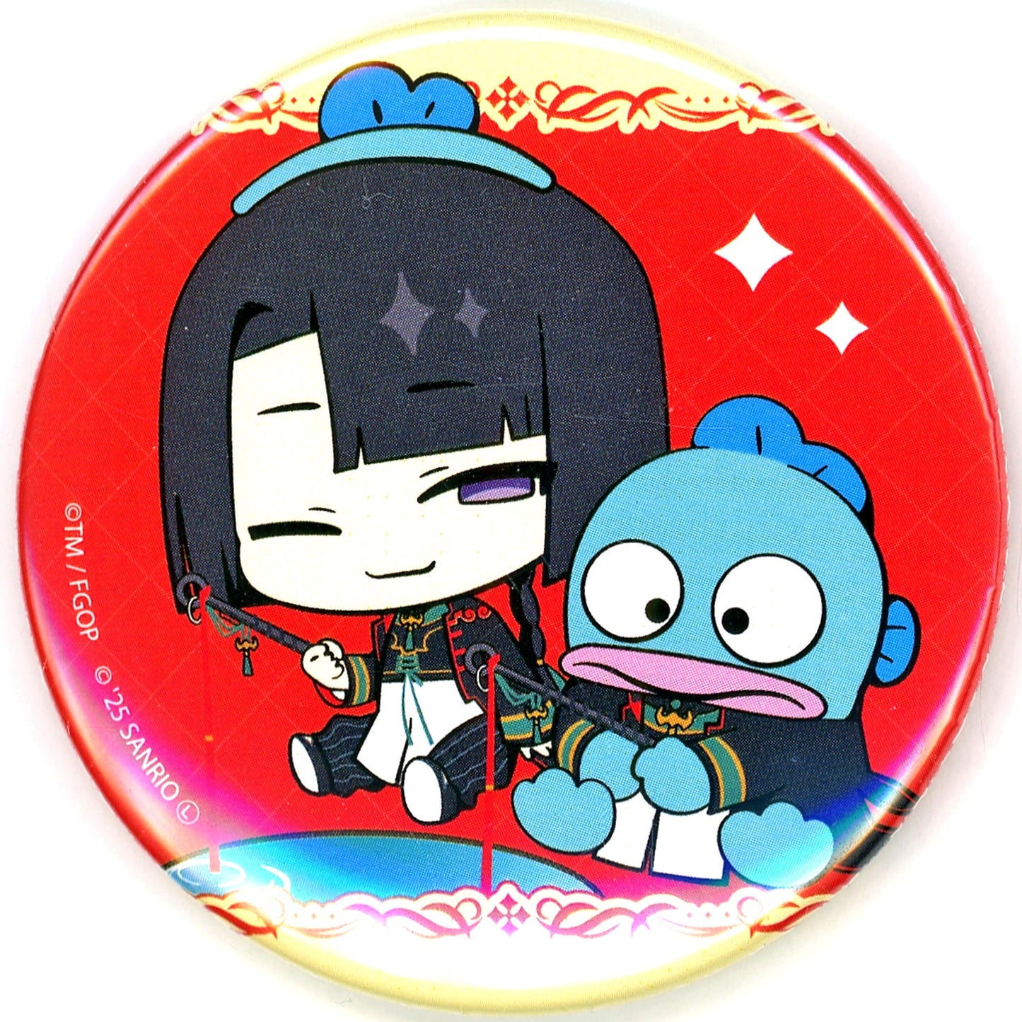 Rider Taigong Wang x Hangyodon Fate/Grand Order x Sanrio Characters Button 04 Collabo Illustration [USED]