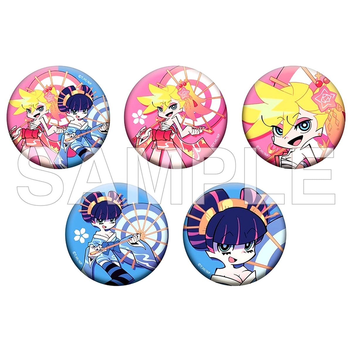 Set of 5 New PANTY & STOCKING with GARTERBELT Trading Kira Kira Button Japanese Clothing Ver. [USED]