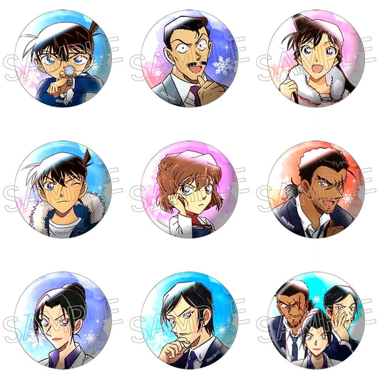 Set of 9 Detective Conan Wet Color Series Vol. 6 Button [USED]