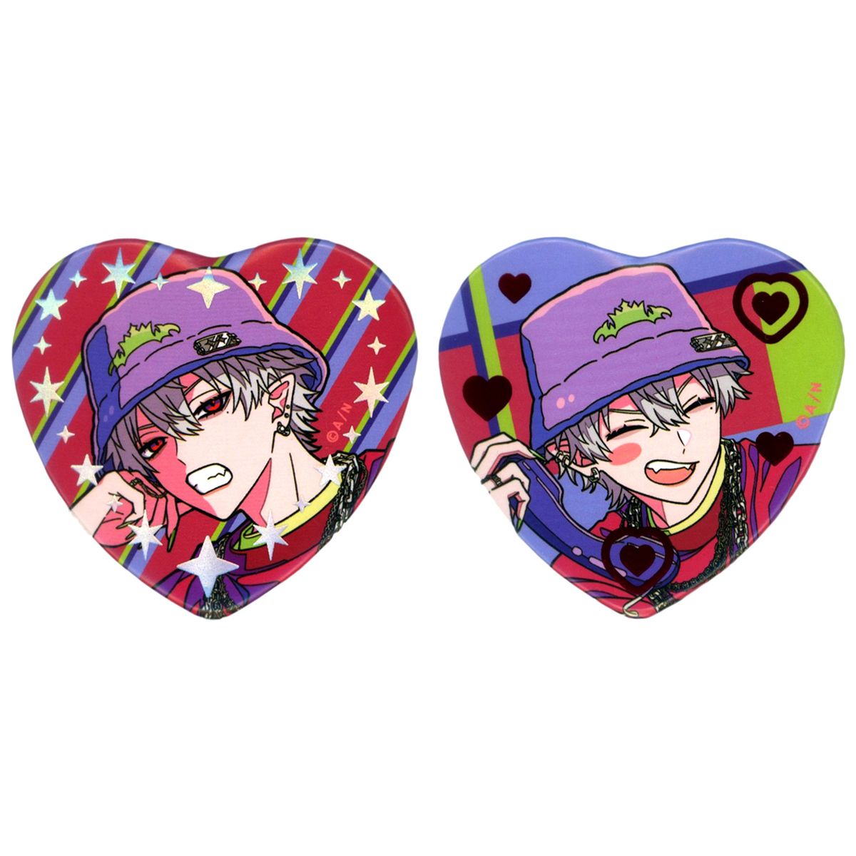 Set of 2 Kuzuha ChroNoiR Virtual YouTuber Nijisanji Heart Button Choose your favorite [USED]