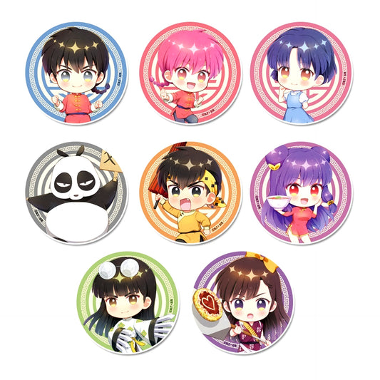 Set of 8 Ranma 1/2 Puchi Choco Trading Button [USED]