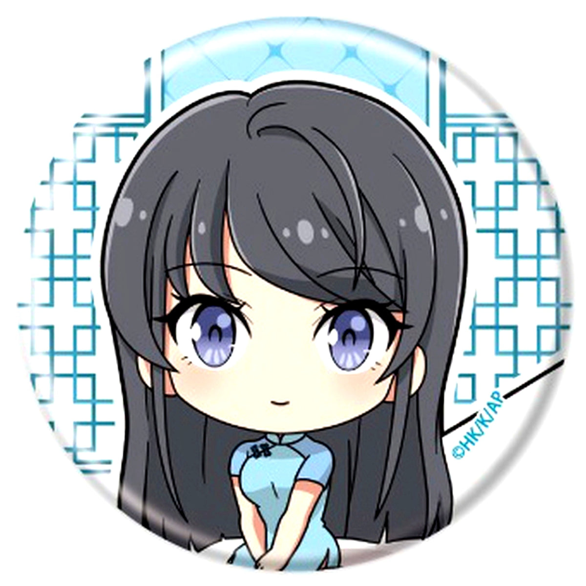 Mai Sakurajima No. 3 Rascal Does Not Dream of Santa Claus Button New & Redrawn Illustration No. 02 [USED]