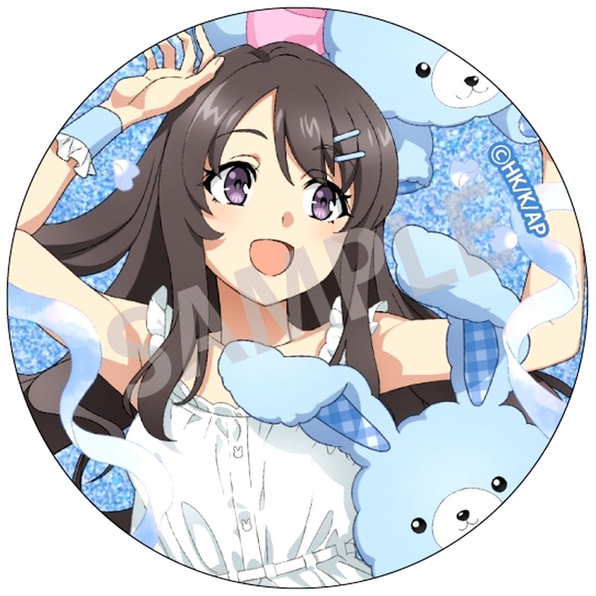 Uzuki Hirokawa Rascal Does Not Dream of Santa Claus Trading Glitter Button Usanui Hug [USED]