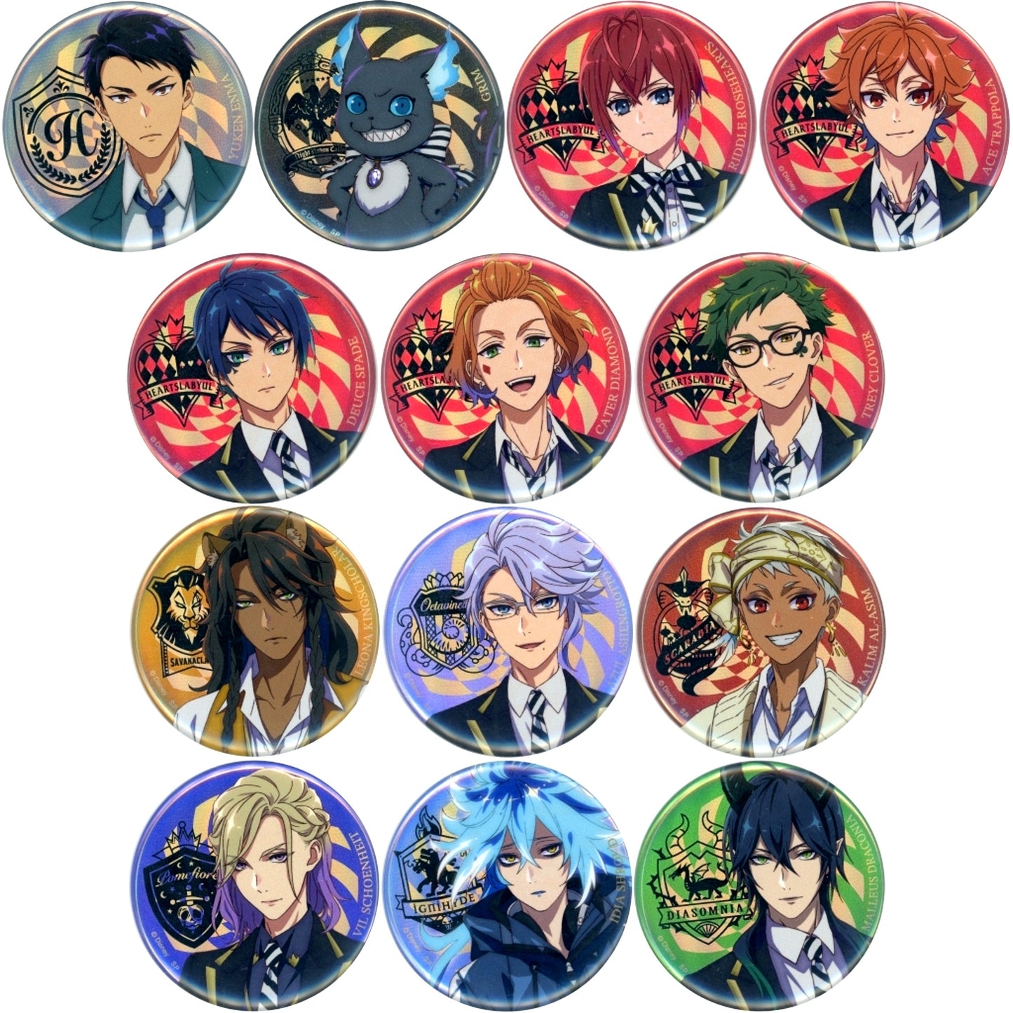 Set of 13 Disney Twisted Wonderland The Animation Hologram Blind Button Vol. 1 Animate Limited [USED]