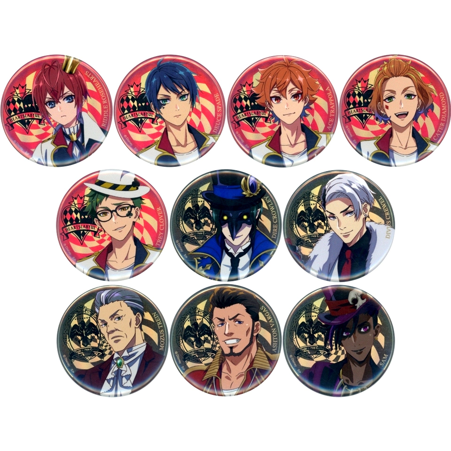 Set of 10 Disney Twisted Wonderland The Animation Hologram Blind Button Vol. 2 Animate Limited [USED]