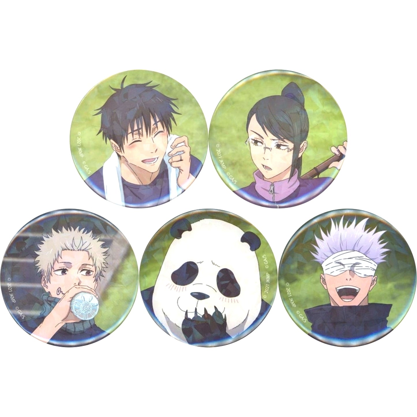 Set of 5 Jujutsu Kaisen 0 The Movie Trading Holo Button [USED]