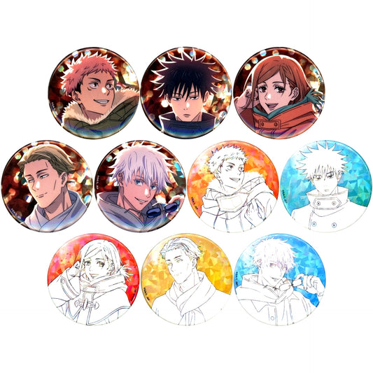 Set of 10 Jujutsu Kaisen x Marucube Trading Holo Button Illumination Ver. [USED]