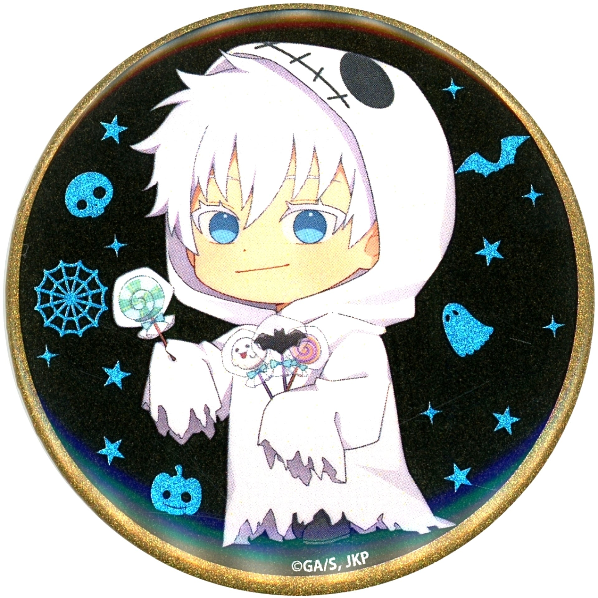 Satoru Gojo Jujutsu Kaisen x Marucube Trading Glitter Button Halloween Ver. [USED]
