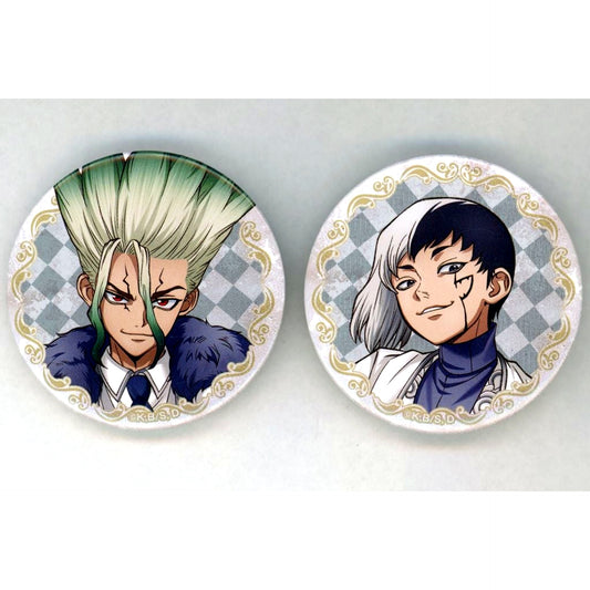 Set of 2 Senku Ishigami & Gen Asagiri Dr.STONE Button FamilyMart Limited [USED]