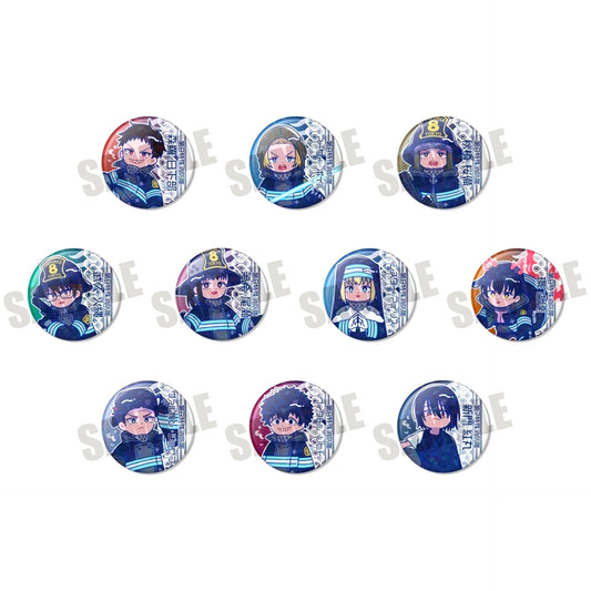 Set of 10 TV Anime Fire Force Chapter 3 Newtro Trading Hologram Button [USED]