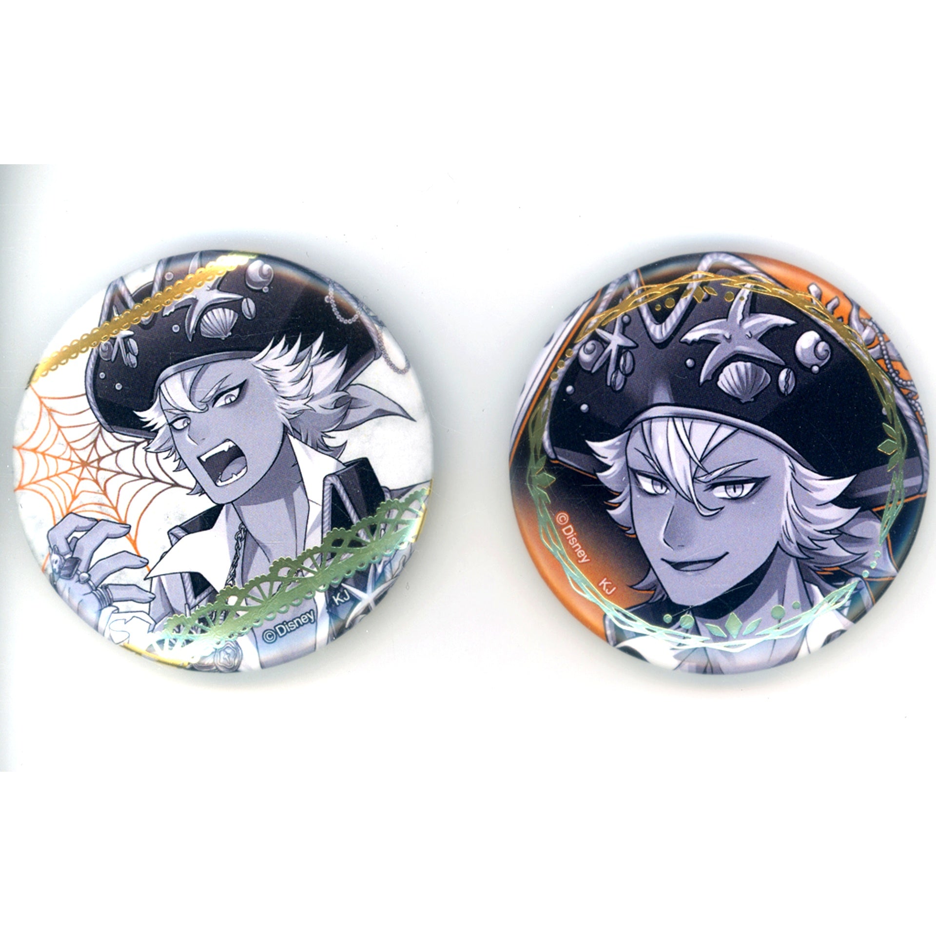 Jack Howl Disney Twisted Wonderland Scary Dress Ver. Monochrome Foil Stamped Button Set Animate Girls Festival 2025 Goods [USED]