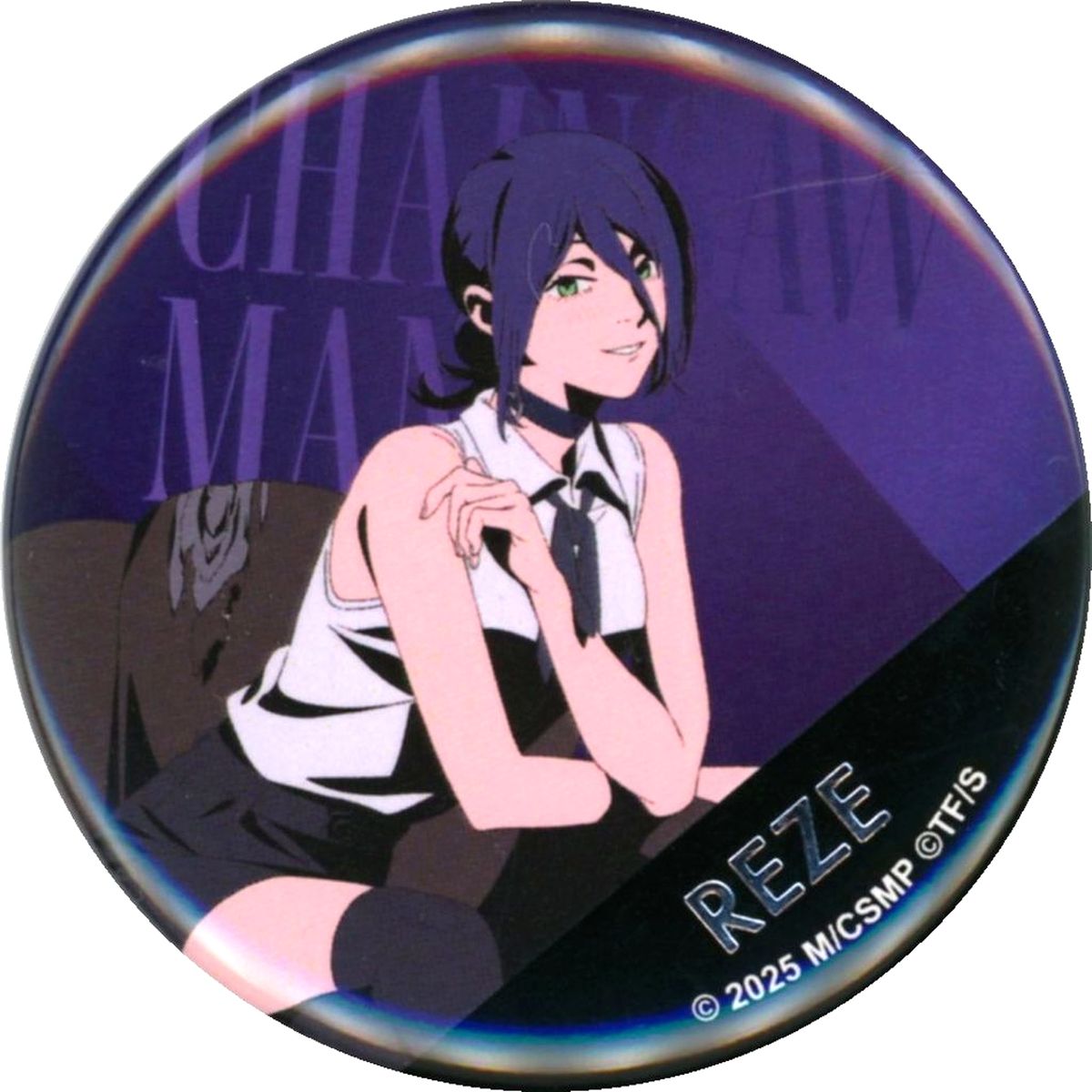 Reze Chainsaw Man the Movie: Reze Arc CHAINSAW MAN PLAZA The Movie Reze Arc Illustration Trading Silver Foil Button [USED]