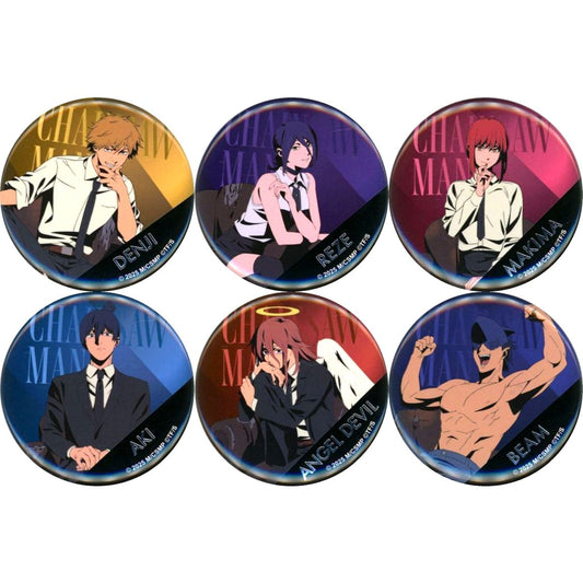 Set of 6 Chainsaw Man the Movie: Reze Arc CHAINSAW MAN PLAZA The Movie Reze Arc Illustration Trading Silver Foil Button [USED]