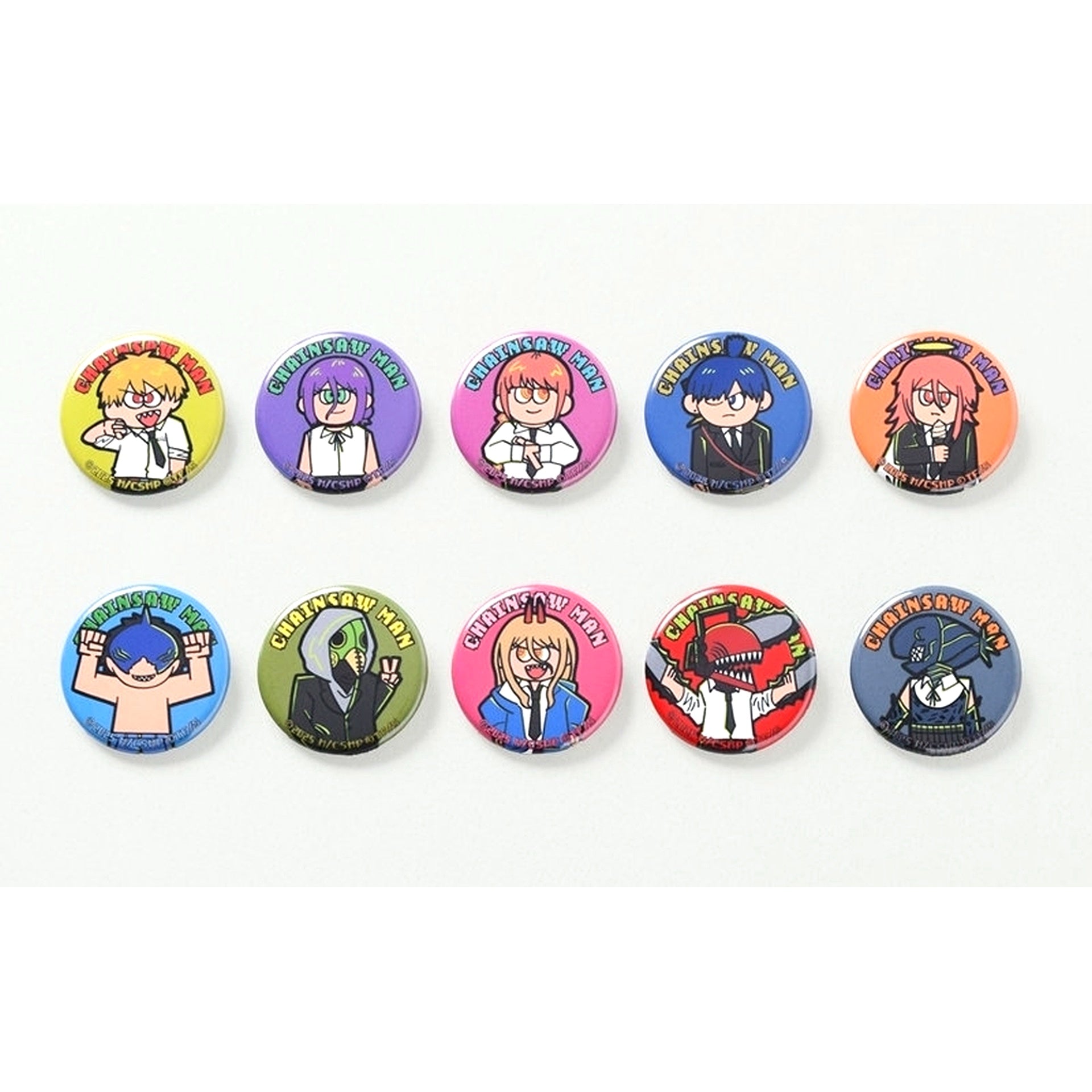 Set of 10 Chainsaw Man The Movie: Reze Arc Retro GAME Trading Button [USED]