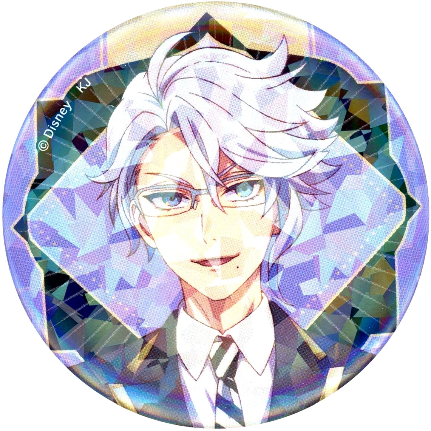 Azul Ashengrotto Disney Twisted-Wonderland The Animation Trading Hologram Button Dorm Leader Ver. [USED]