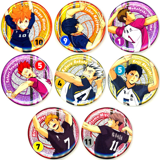 Set of 8 Haikyu!! Connecting Glitter Button sideA [USED]