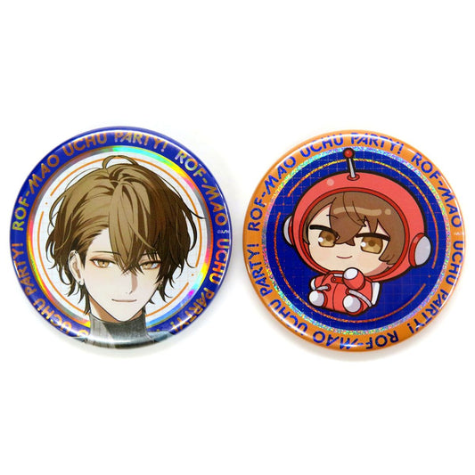 Set of 2 Kagami Hayato, ROF-MAO Virtual YouTuber Nijisanji ROF-MAO UCHU PARTY! 4th Anniversary Button [USED]