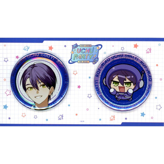 Set of 2 Kenmochi Toya, ROF-MAO Virtual YouTuber Nijisanji ROF-MAO UCHU PARTY! 4th Anniversary Button [USED]