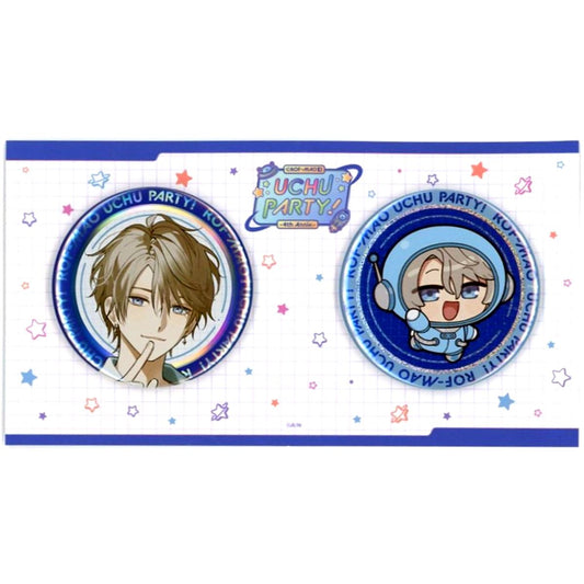 Set of 2 Kaida Haru Virtual YouTuber Nijisanji Button ROF-MAO UCHU PARTY 4th Anniversary [USED]