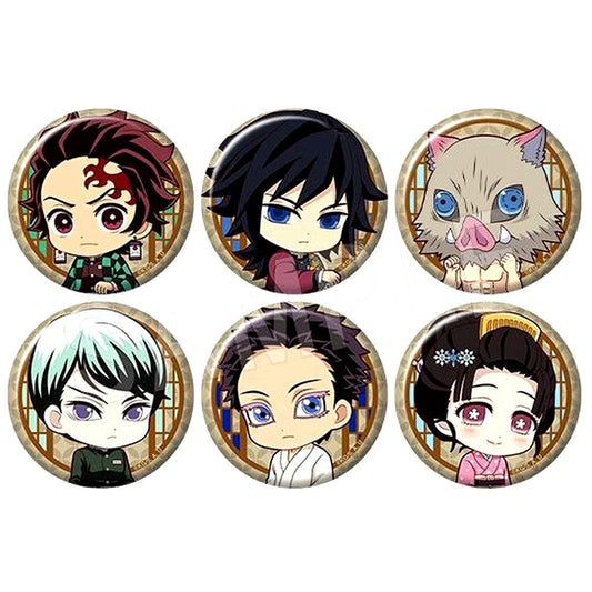 Set of 6 Demon Slayer: Kimetsu no Yaiba Petanko Trading Button Infinity Castle Chapter 1 Ver. Type A [USED]