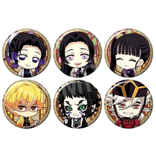 Set of 6 Demon Slayer: Kimetsu no Yaiba Petanko Trading Button Infinity Castle Chapter 1 Ver. TypeB [USED]