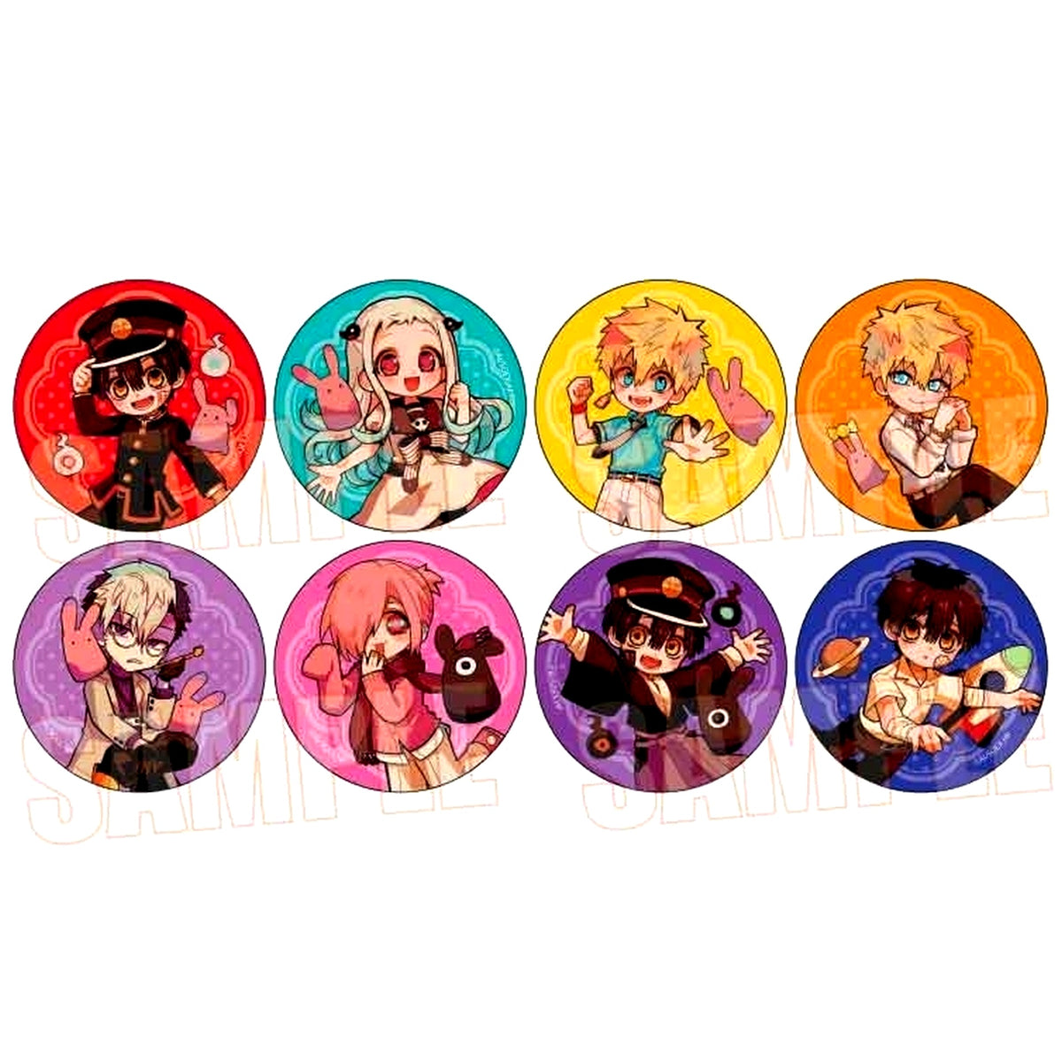Set of 8 Toilet-Bound Hanako-kun Trading Button Pukashu [USED]