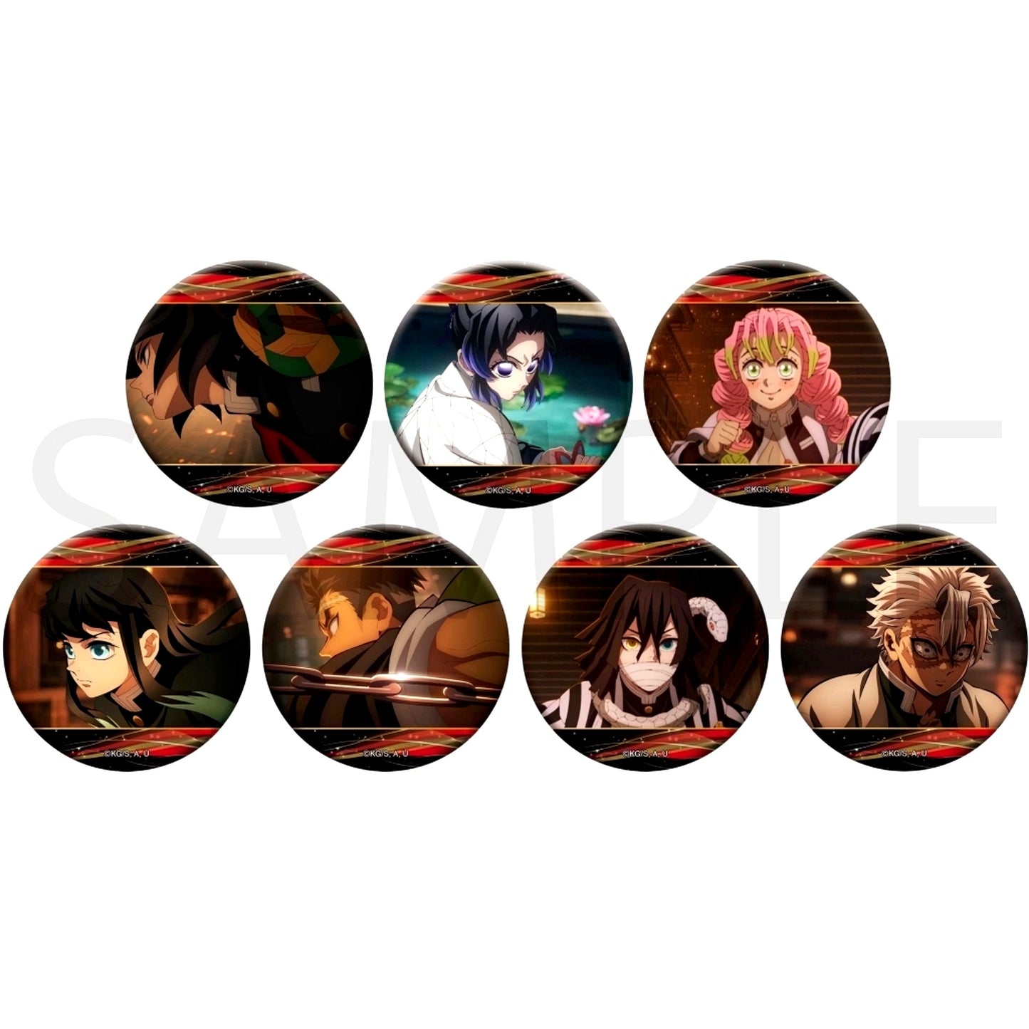 Set of 7 Demon Slayer: Kimetsu no Yaiba Character Badge Collection B [USED]